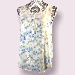 LAUREN‎ CONRAD Sheer Floral Sleeveless Blouse XS